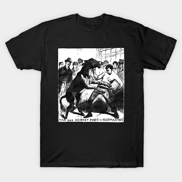 Man and Donkey Fight T-Shirt by UnlovelyFrankenstein